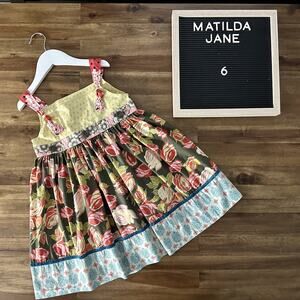 Matilda Jane Vintage Serendipity Floral Perfect Day Knot Sleeveless Dress 6
